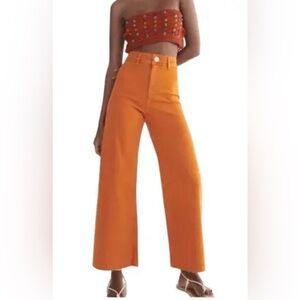 Zara The Marine Straight Jeans In Orange. Size 8